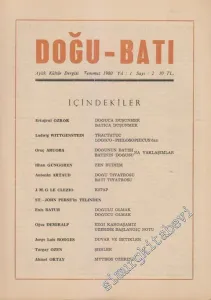 Doğu Batı Aylık Kültür Dergisi - Sayı: 2    Yıl: 1  Temmuz