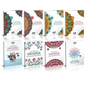 Yetişkinler İçin Mandala Boyama Seti 4 -8 Kitap