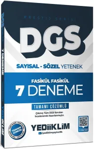 Yediiklim Yayınları 2026 DGS Prestij Serisi Sayısal Sözel Yetenek Tamamı Çözümlü Fasikül Fasikül 7 Deneme