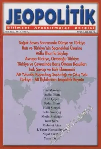 Jeopolitik Bilimsel Araştırmalar Dergisi - Sayı: 4    1  Güz
