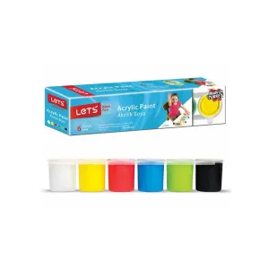 LET S AKRİLİK BOYA 25ml. 6 RENK ANA RENKLER