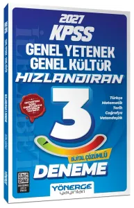 Yönerge Yayınları 2027 KPSS Genel Yetenek Genel Kültür Hızlandıran 3 Deneme Çözümlü