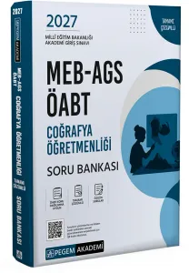 Pegem Yayınları 2027 MEB AGS ÖABT Coğrafya Öğretmenliği Tamamı Çözümlü Soru Bankası