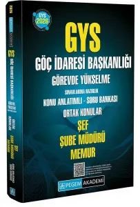 Pegem Yayınları 2026 GYS Göç İdaresi Başkanlığı Şef, Şube Müdürü, Memur Konu Anlatımlı Soru Bankası