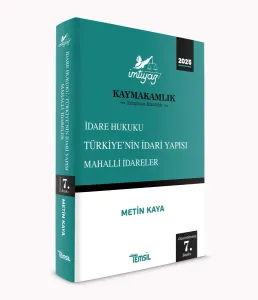 İMTİYAZ Kaymakamlık İdare Hukuku-Türkiye'nin
İdari Yapısı-Mahalli İdareler Konu Anlatım
Kitabı