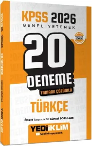 Yediiklim Yayınları 2026 KPSS Genel Yetenek Türkçe Tamamı Çözümlü 20 Deneme