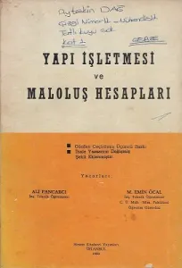 Yapı İşletmesi ve Maloluş Hesapları