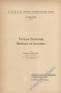Türkiye Tarımında Sermaye Sorunları -