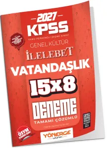 Yönerge Yayınları 2027 KPSS Vatandaşlık İLELEBET 15x8 Deneme Çözümlü