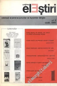 Çağdaş Eleştiri - Aylık Edebiyat Dergisi  - Sayı: 1    Yıl: 5  Ocak