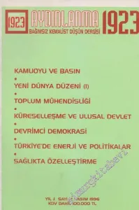 Aydınlanma 1923 Bağımsız Kemalist Düşün Dergisi - Sayı: 7    Yıl: 1  Kasım 1996