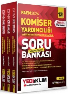Yediiklim Yayınları 2026 PAEM Komiser Yardımcılığı ve Rütbe Terfi Sınavlarına Hazırlık Modüler Set Tamamı Çözümlü Soru Bankası 3 Modül