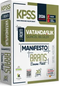 İnformal Yayınları 2026 KPSS Genel Kültür 3 Adım Vatandaşlık Manifesto Dijital Çözümlü 20'li Branş Denemesi