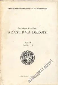 Fen Edebiyat Fakültesi Edebiyat Bilimleri Araştırma Dergisi - Sayı: 12, Fasikül: 2