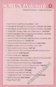 Sorun Polemik: Marksist İnceleme Araştırma Dergisi - Sayı: 1      Kasım