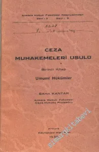 Ceza Muhakemeleri Usulü 1. Kitap: Umumi Hükümler -