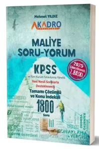 A Kadro Yayınları 2025 KPSS A Grubu Maliye Soru Yorum Soru Bankası