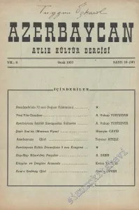 Azerbaycan - Aylık Kültür Dergisi - Sayı: 10 (58), Ocak 1957