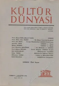 Kültür Dünyası - Unesco Özel Sayısı - Sayı: 26 - 27      Temmuz - Ağustos