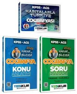 Yediiklim Yayınları 2026 KPSS MEB-AGS Haritalarla Türkiye Coğrafyası Konu Anlatımı ve Soru Bankası 3'lü Set