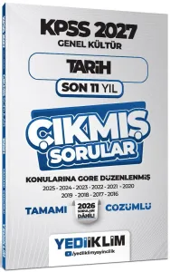 Yediiklim Yayınları 2027 KPSS Genel Kültür Tarih Konularına Göre Tamamı Çözümlü Son 11 Yıl Çıkmış Sorular