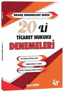 4T Yayınları 2026 KPSS A Grubu Ticaret Hukuku 20'li Deneme