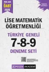 Pegem Yayınları 2026 MEB AGS ÖABT Lise Matematik Öğretmenliği Tamamı Çözümlü Türkiye Geneli 7-8-9 (3'lü Deneme Seti