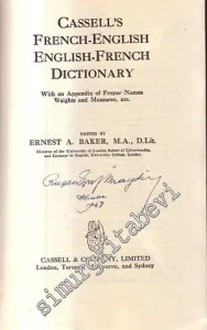 Cassell's French Dictionary French - English / English - French -        1943