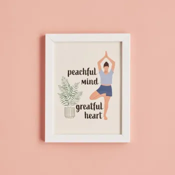 Yoga Greatful Çerçeve Beyaz
