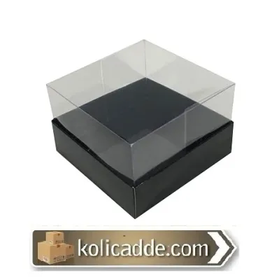 Asetat Kapaklı Siyah Kutu 10x10x6 cm