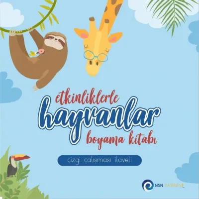 Etkinliklerle Hayvanlar - Boyama Kitabı; Çizgi Çalışması İlaveli