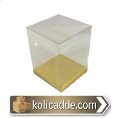 Altı Gold Ic Yükseltici Karton Üstü Asetat Kutu 5x5x6 cm