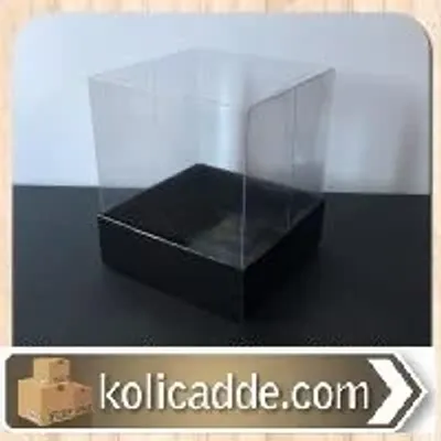 Asetat Kapaklı Siyah Kutu 9x9x10 cm.