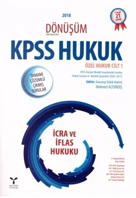 KPSS Hukuk Özel Hukuk Cilt 1 İcra ve İflas Hukuku