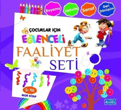 Çocuklar İçin Eğlenceli Faaliyet Seti Mor Kitap