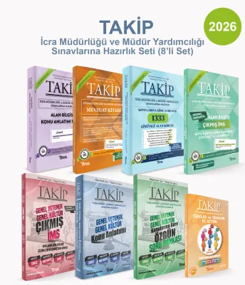 Takip İcra Müdürlüğü ve Müdür Yardımcılığı Sınavlarına Hazırlık Seti (8'li Set) -2026