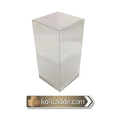 Altı Gümüş İç Yükseltici Karton Üstü Asetat Kutu 10x10x16 cm