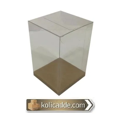 Altı Kraft İç Yükseltici Karton Üstü Asetat Kutu 10x10x12 cm