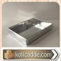 Gümüş Renk Karton Kutulu Asetat Kutu 6,5x16x2,5 cm.