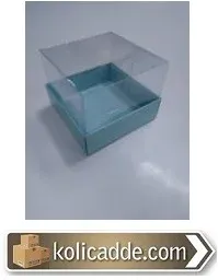Mavi Kutu Asetat Kapaklı 9x9x7 cm