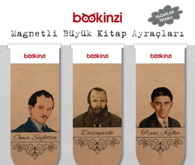 Magnetli Büyük Kitap Ayraç - Yazarlar Temalı (3 Adet)