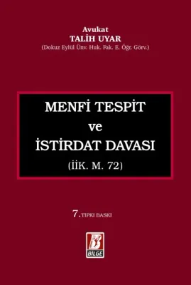 Menfi Tespit İstirdat Davası 7.BASKI Talih Uyar Menfi Tespit İstirdat Davası 7.BASKI Talih Uyar