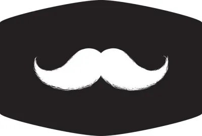 WHITE MUSTACHE FACE