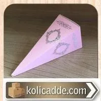 Mevlüt Şekeri Kutusu Pembe Üzerine Gümüş Desenli 6x6x15.5 cm