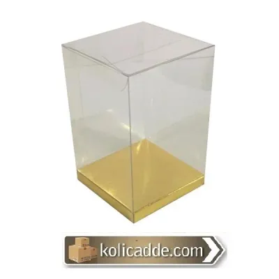 Altı Gold İç Yükseltici Karton Üstü Asetat Kutu 10x10x12 cm