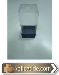 Asetat Kapaklı Lacivert Karton Kutu 5x5x9 cm.