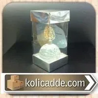 Alt Üst Gümüş Karton Kapaklı Asetat Kutu 6x6x15,5cm