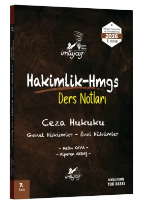 İMTİYAZ Ceza Hukuku (Genel Hükümler - Özel Hükümler) Ders Notları