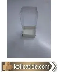 Asetat Kapaklı Krem Karton Kutu 5x5x9 cm.