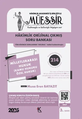 MÜESSİR Milletlerarası Hukuk (Kamu Hukuku - Özel Hukuk ) Soru Bankası MÜESSİR Milletlerarası Hukuk (Kamu Hukuku - Özel Hukuk ) Soru Bankası